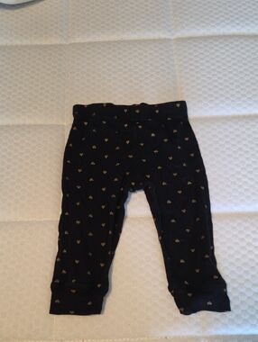 Gerber Black Leggings with Gold Heart Pattern